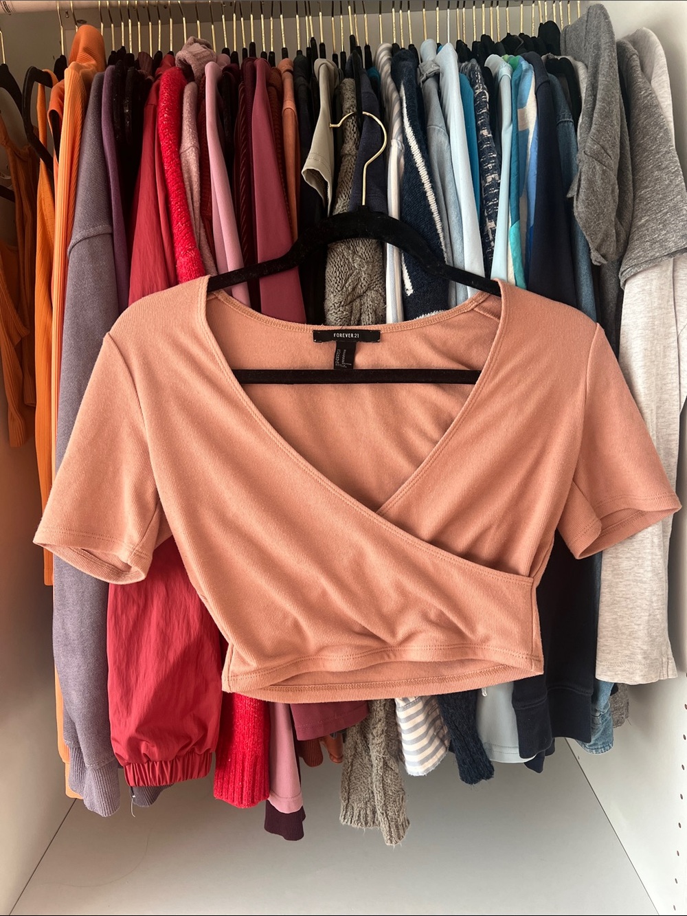 Forever 21 Peach Wrap Cropped Top